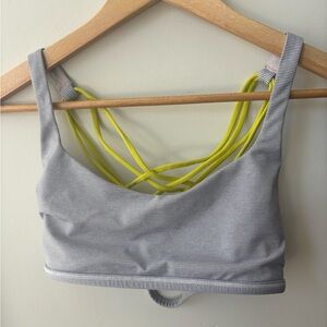 Lululemon Free to Be Wild Bra Tonka Stripe Heathered Grey Antidote - 8